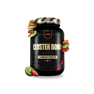 Cluster Bomb carbohydrate supplement with grape flavor, formulated to boost energy and endurance, available at Muscle House Australia.